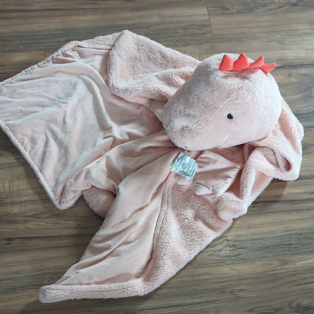 Pink Dinosaur Hooded Blanket